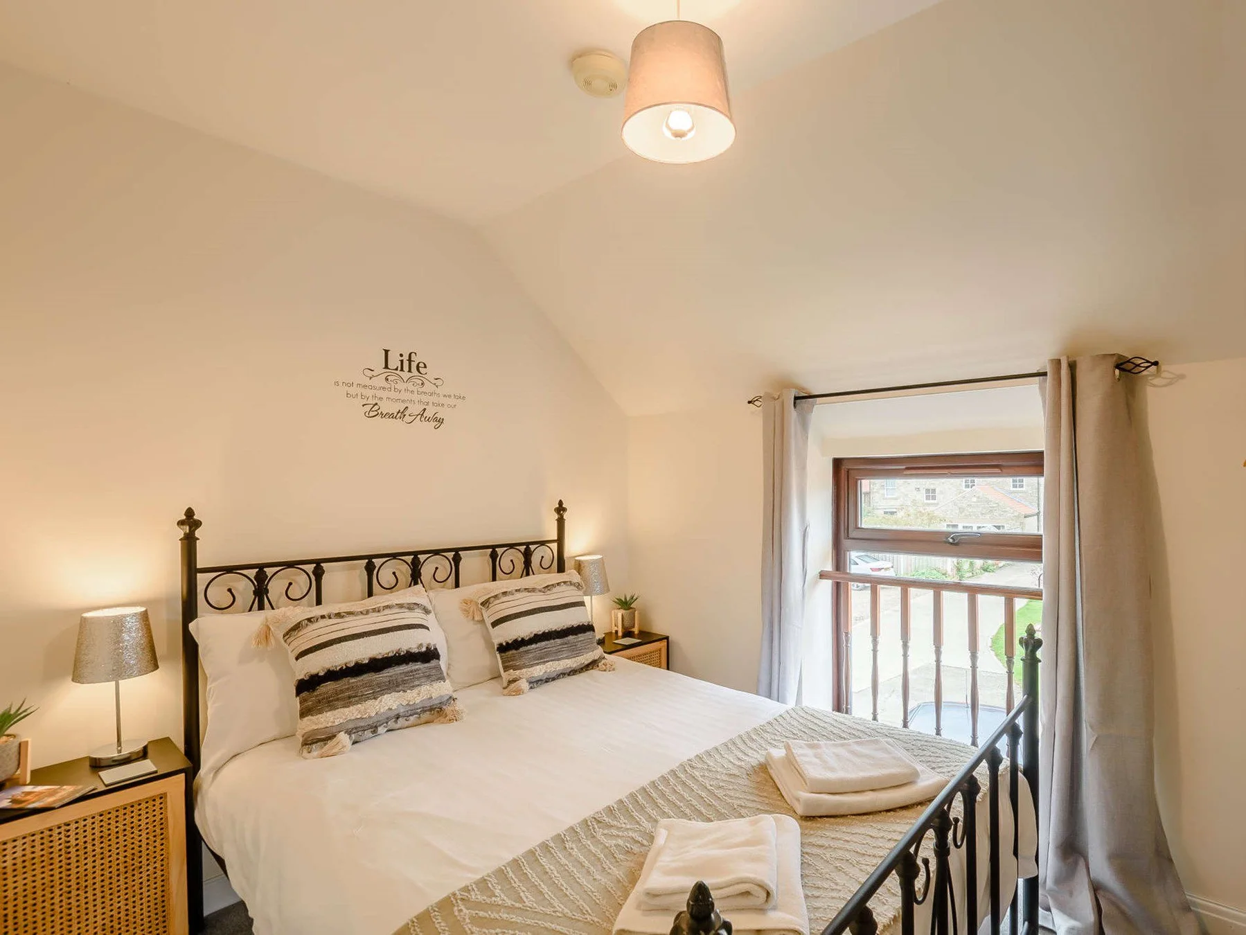 Calm double bedroom styling