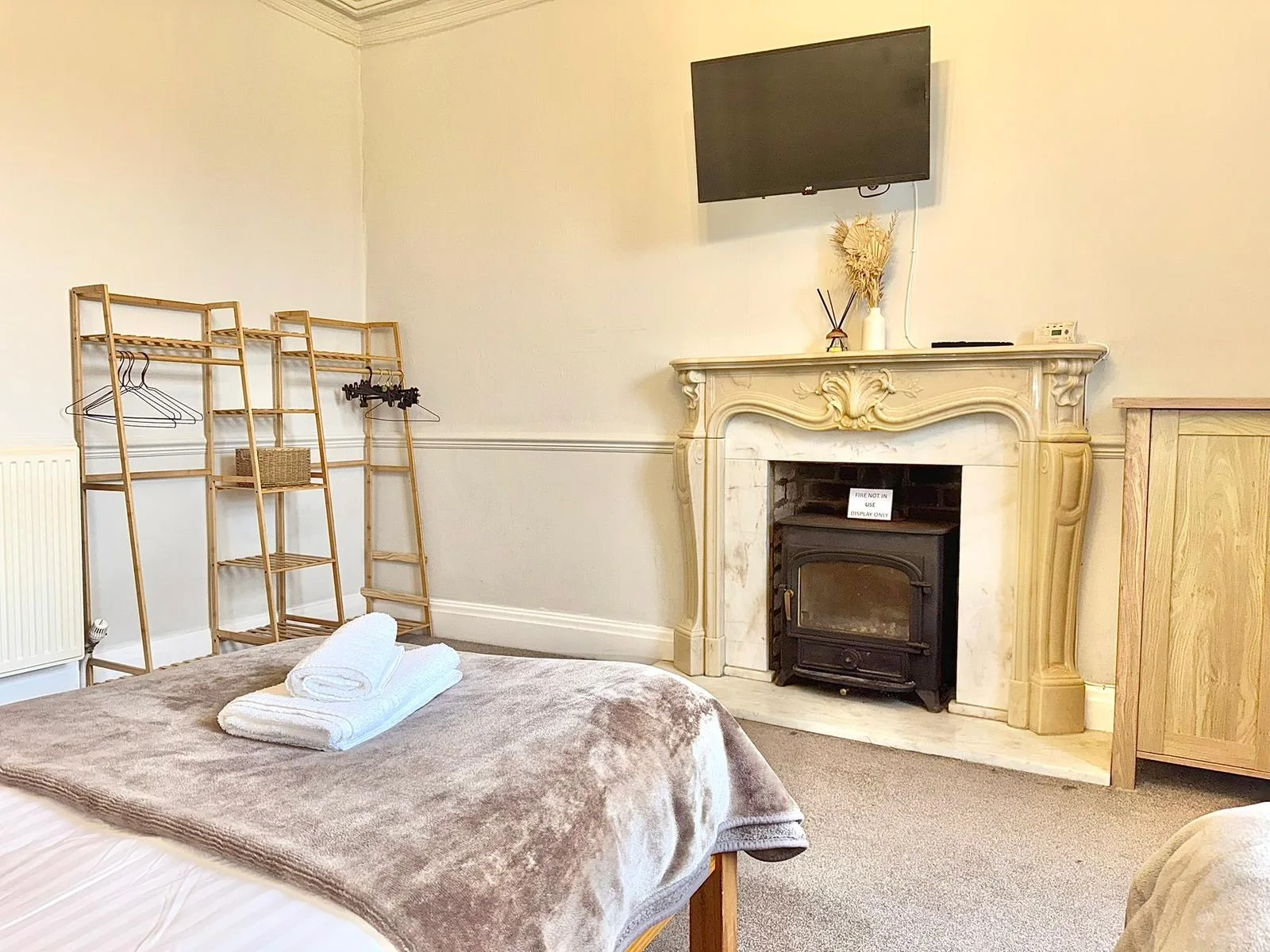 Bedroom with period fireplace