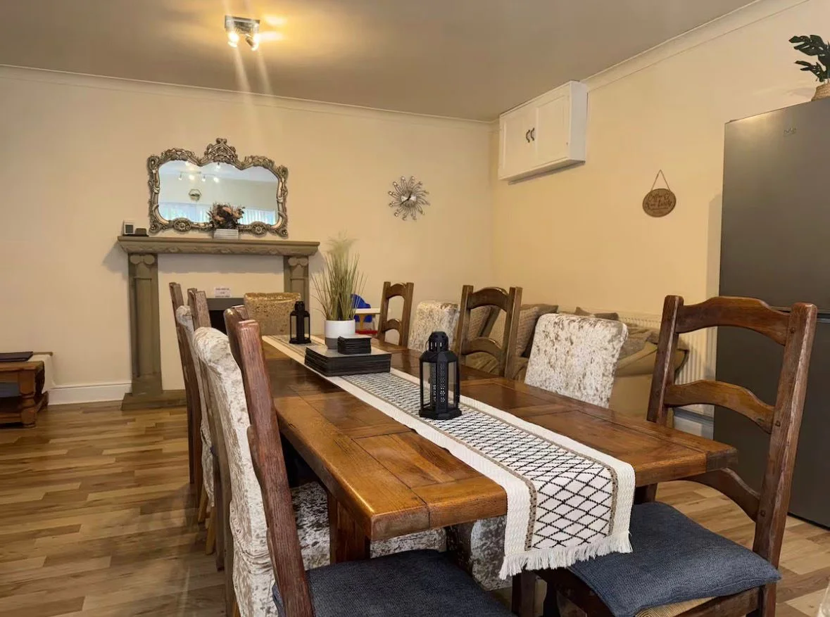 Dining area for long family meals