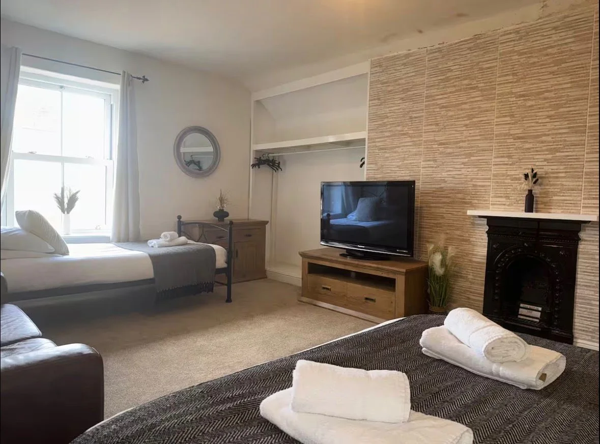 Family bedroom with television